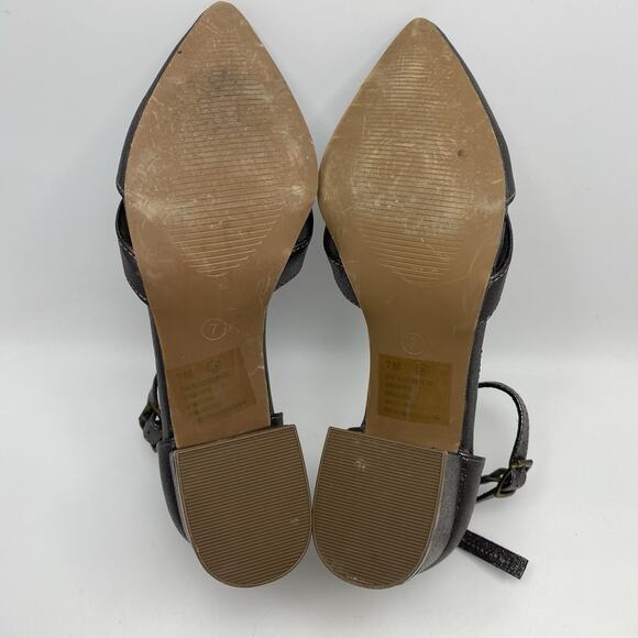 Maurices Tallia Metallic Pointed Toe Womens US 7 M Ankle Strap Heel Shoes 211762 - Picture 4 of 10